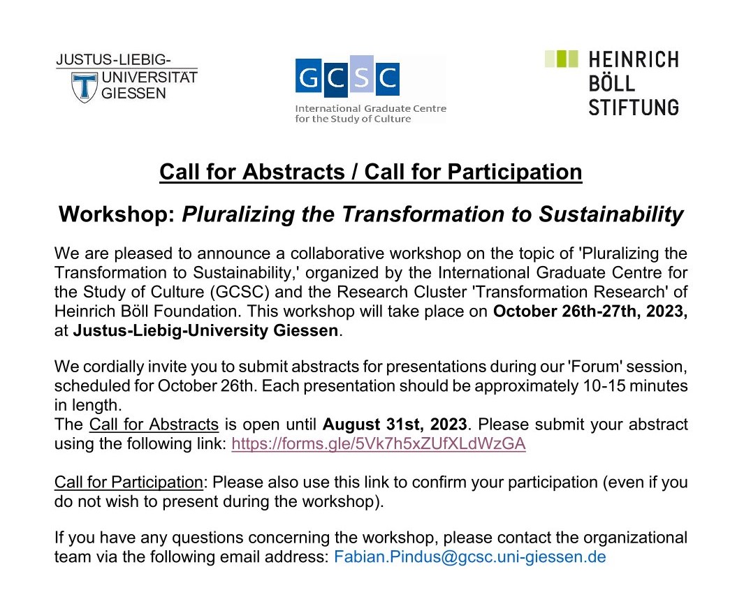 Call for abstracts  / call for participation